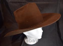 STETSON Brown 7 1/8 Fur Felted 4X BEAVER Cowboy Hat WESTERN