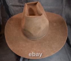 STETSON Brown 7 1/8 Fur Felted 4X BEAVER Cowboy Hat WESTERN