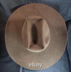 STETSON Brown 7 1/8 Fur Felted 4X BEAVER Cowboy Hat WESTERN