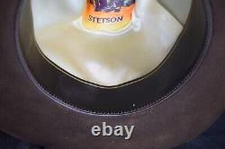 STETSON Brown 7 1/8 Fur Felted 4X BEAVER Cowboy Hat WESTERN