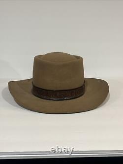 STETSON COWBOY HAT 4X BEAVER XXXX Size 7 Band Buckle Brown With Box