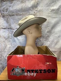 STETSON Cowboy Hat (Silver Belly) 7 5/8 4X BEAVER Wade Leather trimmed SFK