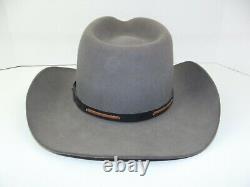 STETSON Men's Smoke Gray Jasper GENUINE 4X Beaver Fur Cowboy Hat Size 6 7/8 55