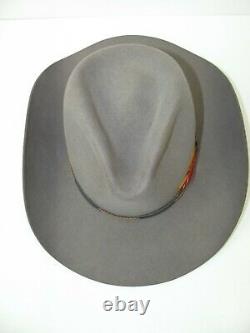 STETSON Men's Smoke Gray Jasper GENUINE 4X Beaver Fur Cowboy Hat Size 6 7/8 55