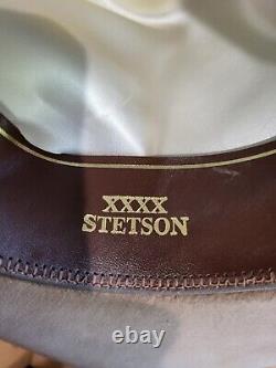 STETSON Rancher 4X Beaver Cowboy Hat XXXX 7 1/8 withBox GOOD Shape Fawn Color