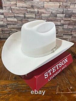 STETSON SHASTA 10X COWBOY HAT -WHITE With 5 Crown & 4 Brim 7 1/4