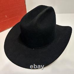 STETSON XXXX 4X Beaver Black Rancher Style Western Leather Cowboy Hat 6 1/2 NEW