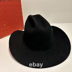 STETSON XXXX 4X Beaver Black Rancher Style Western Leather Cowboy Hat 6 1/2 NEW