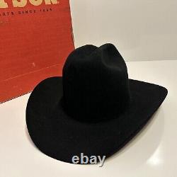 STETSON XXXX 4X Beaver Black Rancher Style Western Leather Cowboy Hat 6 1/2 NEW