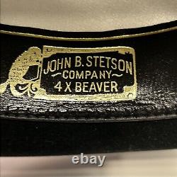 STETSON XXXX 4X Beaver Black Rancher Style Western Leather Cowboy Hat 6 1/2 NEW