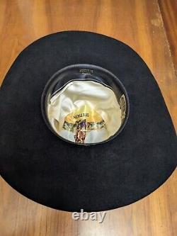 STETSON XXXX 4X Beaver Carson Felt Black Western Leather Band Cowboy Hat Size 7