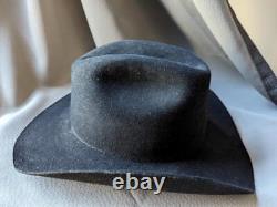 STETSON black 7-1/2 long oval 4X BEAVER cowboy hat WESTERN