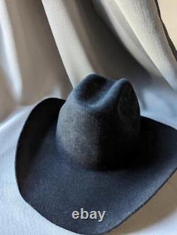 STETSON black 7-1/2 long oval 4X BEAVER cowboy hat WESTERN