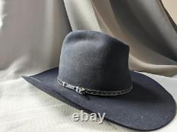 STETSON black 7-3/8 fur felted 4X BEAVER cowboy hat WESTERN clinton