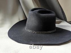 STETSON black 7-3/8 fur felted 4X BEAVER cowboy hat WESTERN clinton