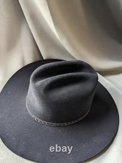 STETSON black 7-3/8 fur felted 4X BEAVER cowboy hat WESTERN clinton