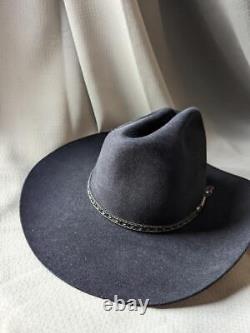 STETSON black 7-3/8 fur felted 4X BEAVER cowboy hat WESTERN clinton