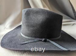 STETSON black 7 fur felted 3X BEAVER cowboy hat WESTERN evanston