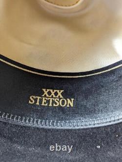 STETSON black 7 fur felted 3X BEAVER cowboy hat WESTERN evanston