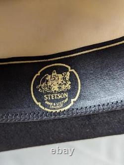 STETSON black 7 fur felted 3X BEAVER cowboy hat WESTERN evanston