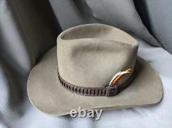 STETSON cowboy hat BEAVER 3X tan khaki 7-1/8 western brown FUR FELT