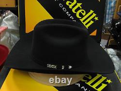 Serratelli 100x El Comandant Black 4 Brim Western Cowboy Hat All Sizes