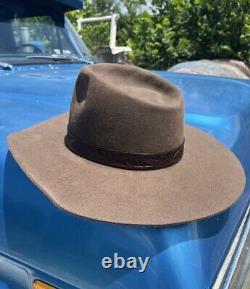 Serratelli 20x Felt cowboy hat Brown Custom Shape John Wayne Cahill Leather Band