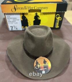 Serratelli 20x Felt cowboy hat Brown Custom Shape John Wayne Cahill Leather Band