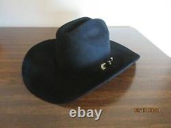 Serratelli Beaumont 6x Beaver Black Cowboy Hat, Long Oval, Size 7 1/8