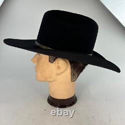 Serratelli Hat Co. 5X Beaver Black Cowboy Hats Size 7 1/8 Sterling Hat Band