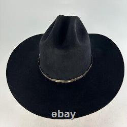 Serratelli Hat Co. 5X Beaver Black Cowboy Hats Size 7 1/8 Sterling Hat Band