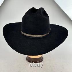 Serratelli Hat Co. 5X Beaver Black Cowboy Hats Size 7 1/8 Sterling Hat Band