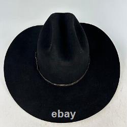 Serratelli Hat Co. 5X Beaver Black Cowboy Hats Size 7 1/8 Sterling Hat Band