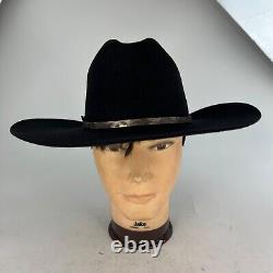 Serratelli Hat Co. 5X Beaver Black Cowboy Hats Size 7 1/8 Sterling Hat Band