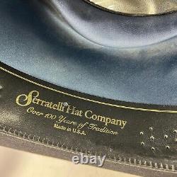 Serratelli Hat Co. 5X Beaver Black Cowboy Hats Size 7 1/8 Sterling Hat Band