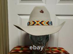 Serratelli Hats Cowboy Hat Size 7 Indian Beaded Hat Band 7X Beaver Silver Snake