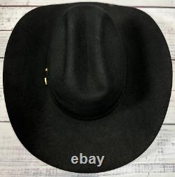 Serratelli Mens 6X Beaver Felt Cowboy Hat Size 6 7/8 Long Oval Black Western USA