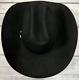 Serratelli Mens 6x Beaver Felt Cowboy Hat Size 6 7/8 Long Oval Black Western Usa