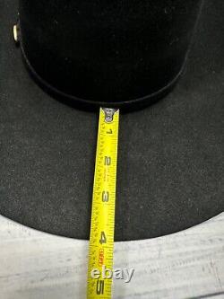 Serratelli Mens 6X Beaver Felt Cowboy Hat Size 6 7/8 Long Oval Black Western USA