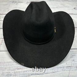 Serratelli Mens 6X Beaver Felt Cowboy Hat Size 6 7/8 Long Oval Black Western USA