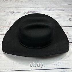 Serratelli Mens 6X Beaver Felt Cowboy Hat Size 6 7/8 Long Oval Black Western USA