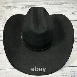 Serratelli Mens 6X Beaver Felt Cowboy Hat Size 6 7/8 Long Oval Black Western USA