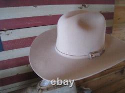 Serratelli XXXXXX BEAVER Felt Cowboy Hat 6 3/4 Beige 4 Brim Made US Round Oval