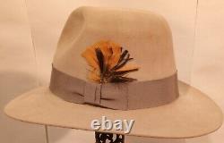 Size 7 1/4 1950s Vintage Resistol Beaver 100 SilverBelly Cowboy Hat Fedora, NICE