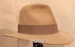 Size 7 1/4 1950s Vintage Resistol Beaver 100 SilverBelly Cowboy Hat Fedora, NICE