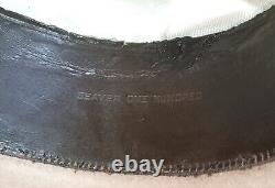 Size 7 1/4 1950s Vintage Resistol Beaver 100 SilverBelly Cowboy Hat Fedora, NICE