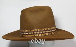 Size 7 1/8 57 Vintage Stetson 3X Beaver Fur Felt Cowboy Hat Brown Made in USA