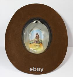 Size 7 1/8 57 Vintage Stetson 3X Beaver Fur Felt Cowboy Hat Brown Made in USA