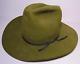 Size 7 56 American Hat Co. Cowboy Hat 3x Beaver Fur Felt Green Houston Texas Usa