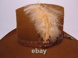 Size 7 56 Old Vintage Stetson Cowboy Hat Rancher 4X Beaver Fur Felt Hat Made USA